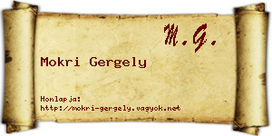 Mokri Gergely névjegykártya
